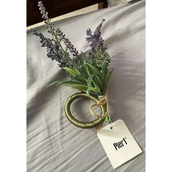 Pier 1 Napkin Holder Floral Easter Fall Harvest Spring Purple Green New With Tag - Picture 3 of 5